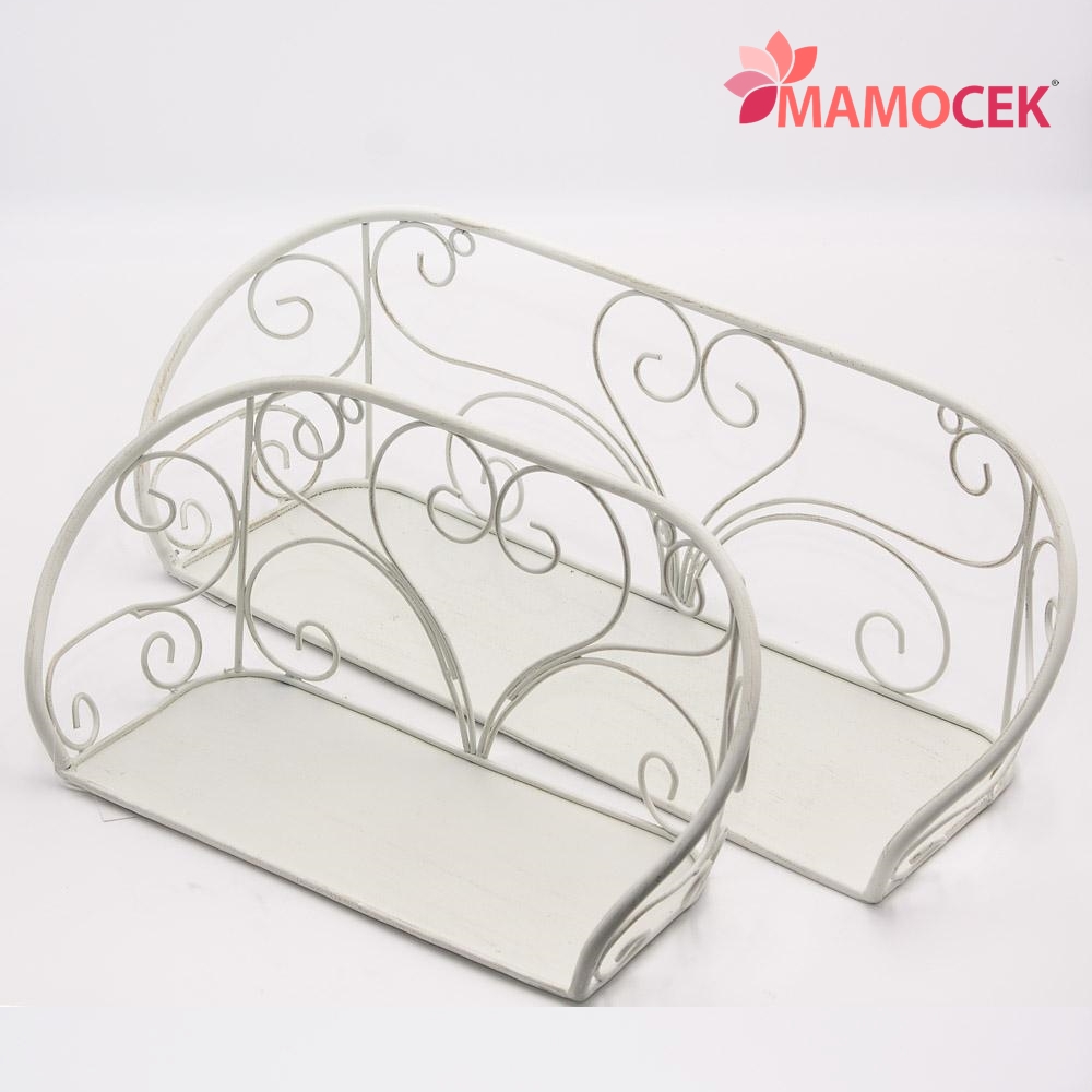 MENSOLA Metallo parete ferro bianco 38-53cm portaoggetti bagno cucina  shabby » Mamocek