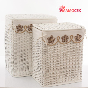 CESTO Portabiancheria laundry tessuto beige bagno panni sporchi D42 H46  lavander » Mamocek