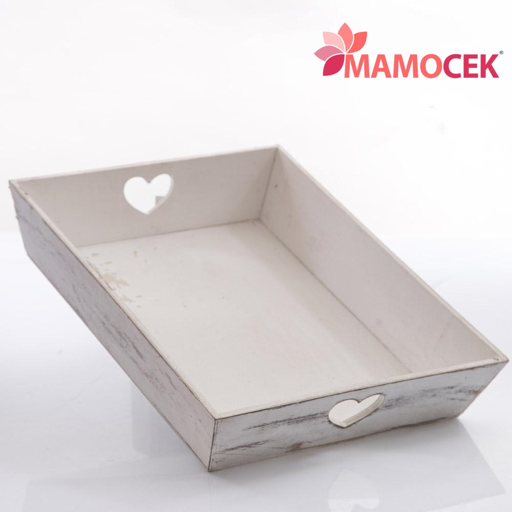 CASSETTA Legno frutta bianco 38x30h7 vassoio portapane bomboniere vetrina  shabby » Mamocek