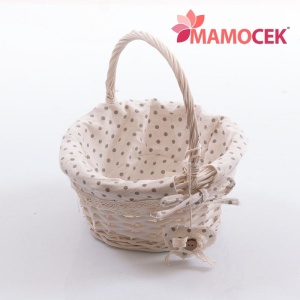 CESTO Portabiancheria vimini home frange foderato bagno contenitore shabby  chic » Mamocek