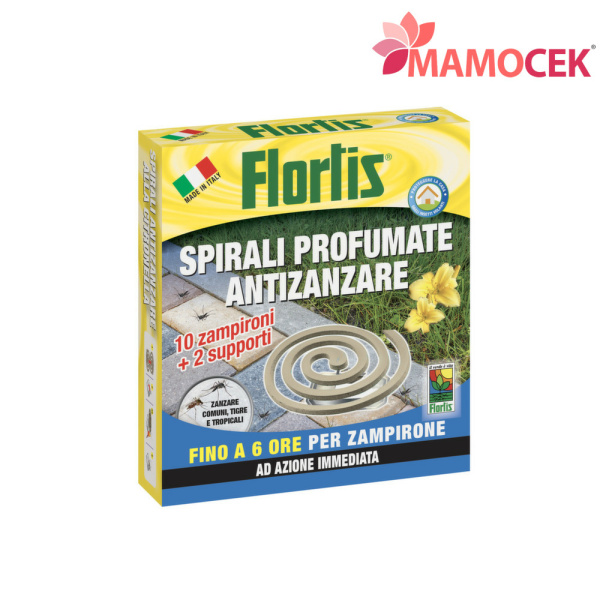 Spirali Antizanzare Profumate con 2 Supporti Flortis Spirali Antizanzare Profumate con 2 Supporti Flortis
