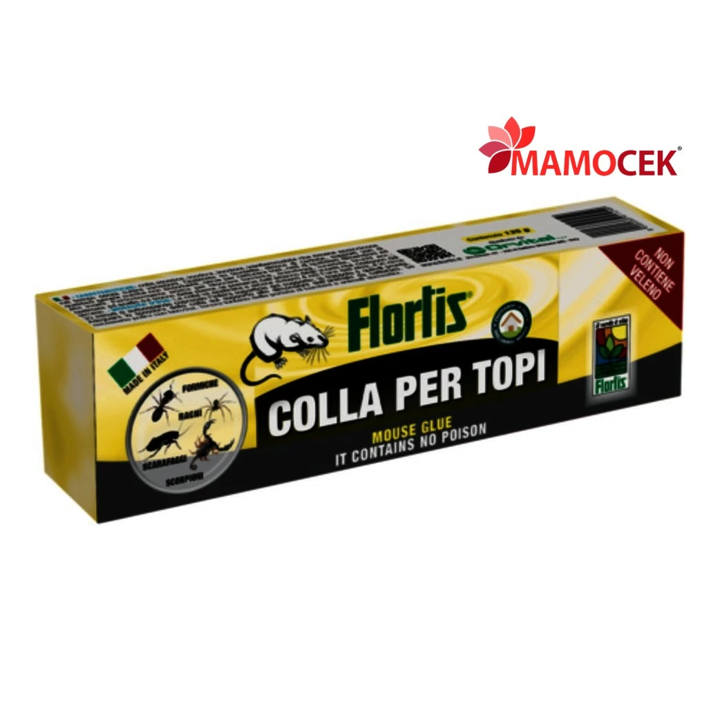 FLORTIS Colla per topi ratti 135g pronto uso da spalmare su tavolette cartone