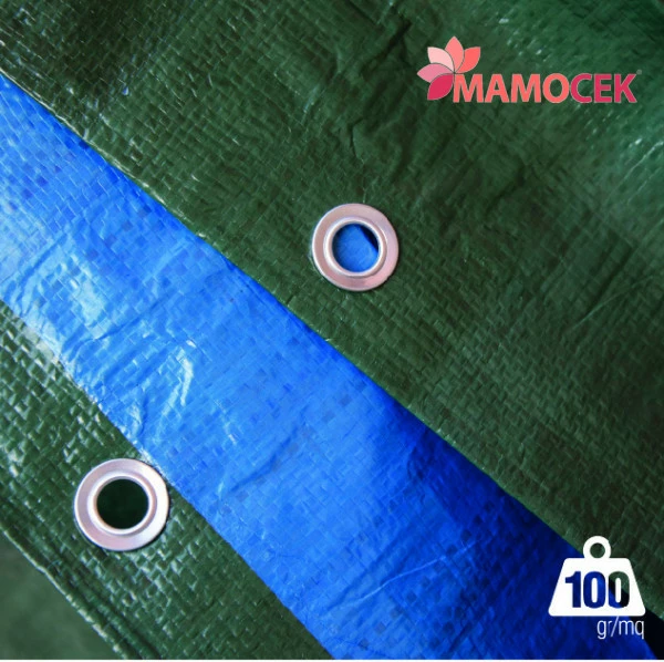 Telo occhiellato 2x3m 100gr/mq ombreggiante idrorepellente bordi rinforzati