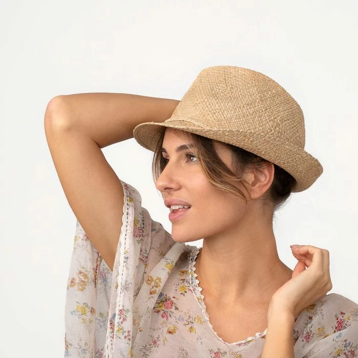 VESTOPAZZO CAPPELLO RAFIA COWBOY paglia artigianale ecru - immagine 2