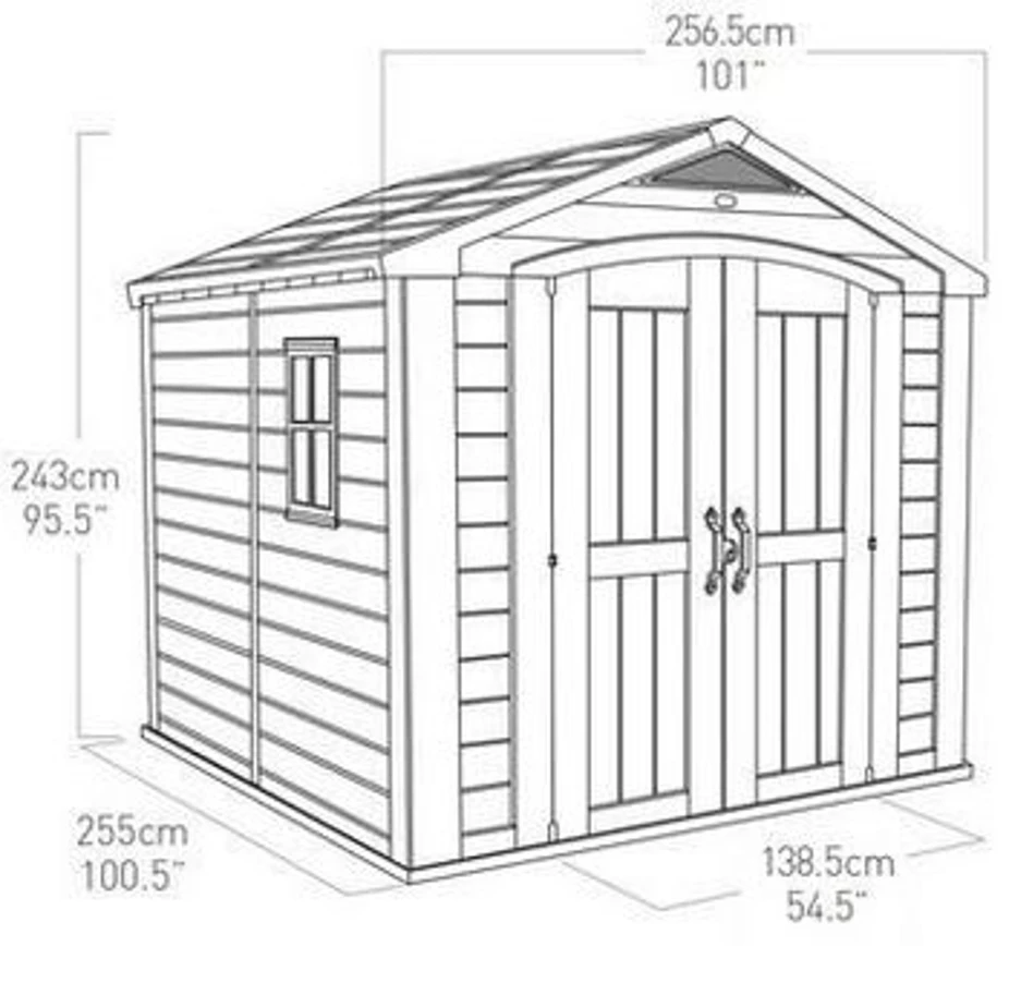 Casetta da giardino KETER resina FACTOR 8x8 cm.256.5x255x243 H Beige - immagine 6
