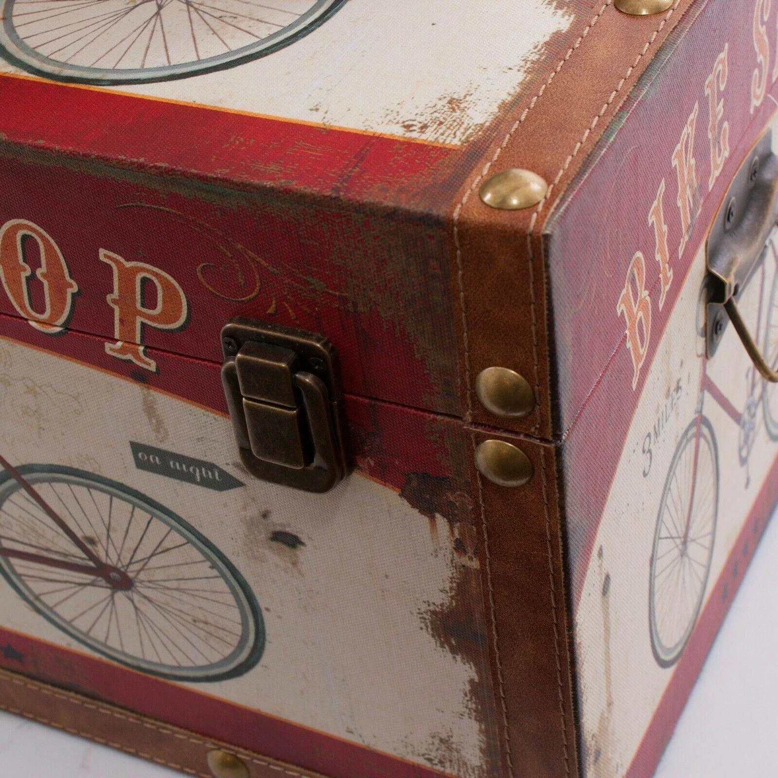 BAULE Bauletto contenitore legno bike shop scatola arredo portaoggetti vintage - immagine 2