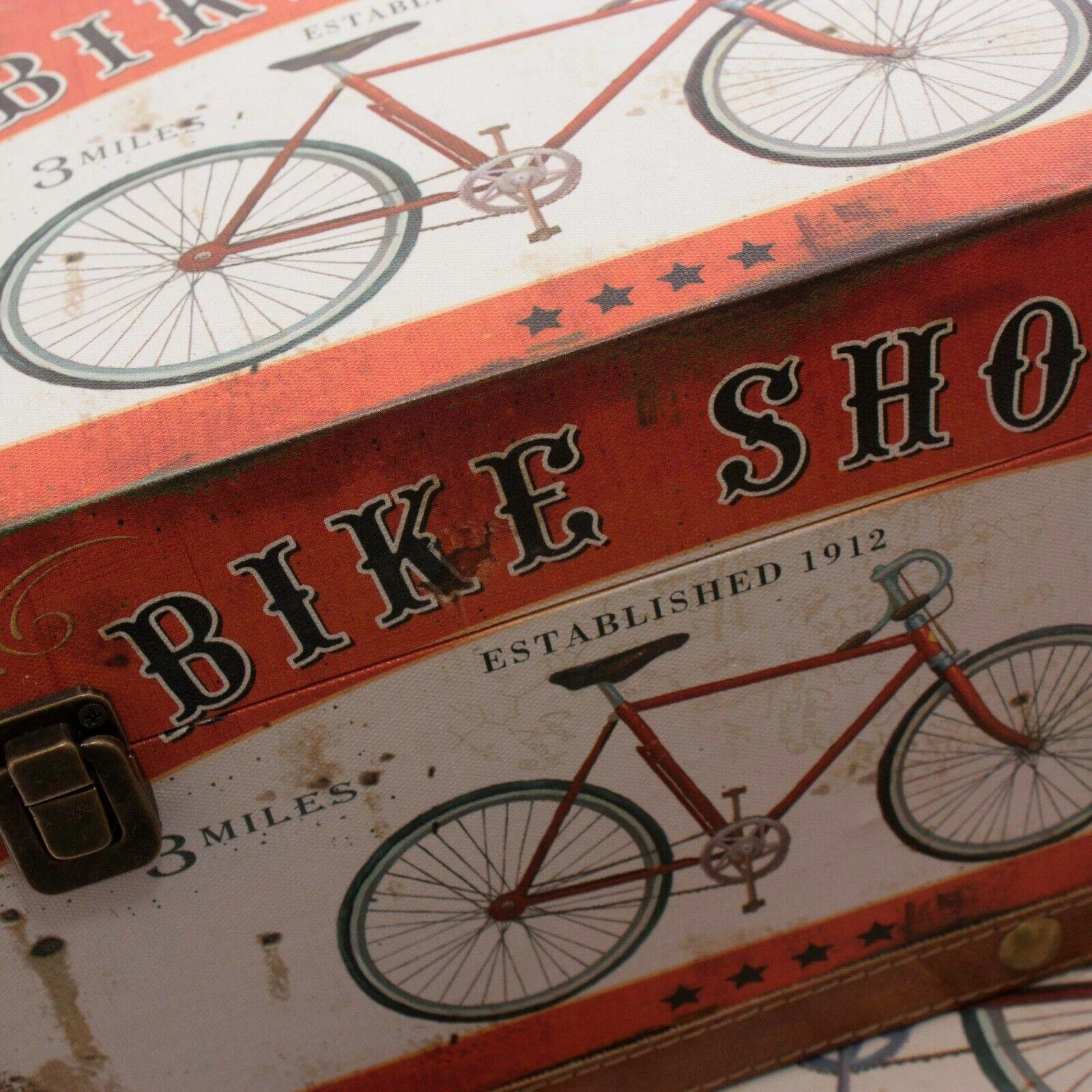 BAULE Bauletto contenitore legno bike shop scatola arredo portaoggetti vintage - immagine 3