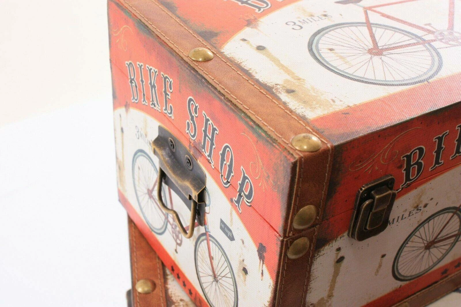 BAULE Bauletto contenitore legno bike shop scatola arredo portaoggetti vintage - immagine 4