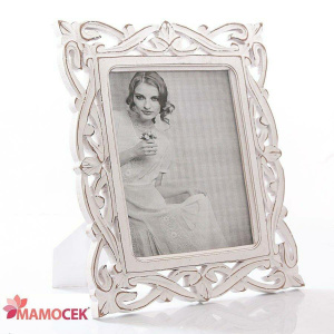 SPECCHIO Cornice in legno bianco intarsiato 61x61 decorazione casa bagno  shabby » Mamocek