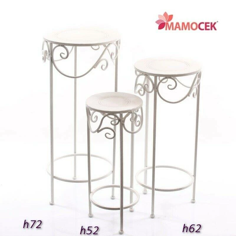 PORTAPIANTE Piedistallo portavaso fioriera alzata ferro bianco giardino shabby