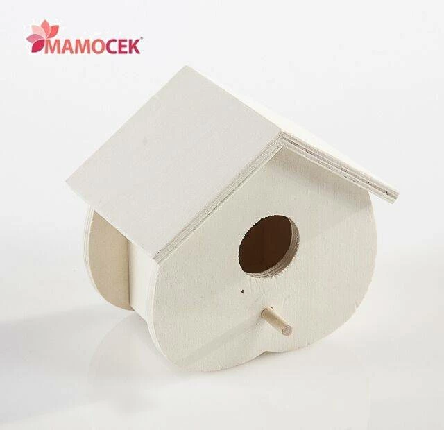 NIDO Cuore casa per uccelli uccellini sull'albero cm.13 in legno docoupage