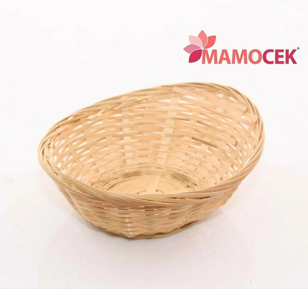 CESTO Cestino vimini bambù ovale cm.26 h8 bagno portapane confezioni regalo eco
