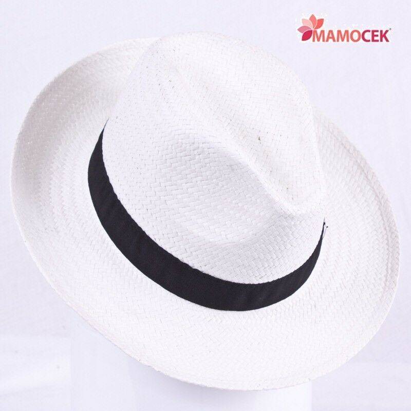 CAPPELLO Uomo paglia estate mare spiaggia passeggio sera borsalino bianco  nero » Mamocek