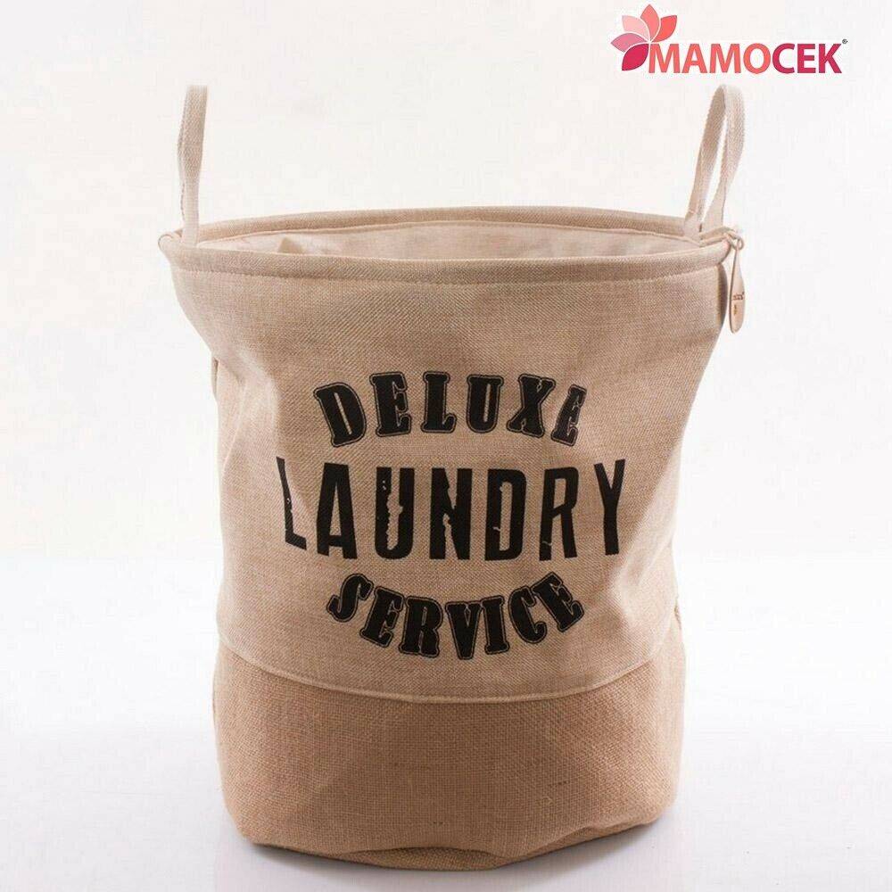 CESTO Portabiancheria laundry tessuto beige bagno panni sporchi