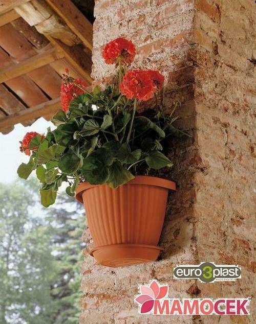 Vaso Da Fiori Da Parete Ad Angolo 90° In Plastica – Con Autoirrigazione A Corda, Per Piante Grasse E Fiori Secchi, 20 Cm, Ecologico, Con 2 Chiodi Invisibili