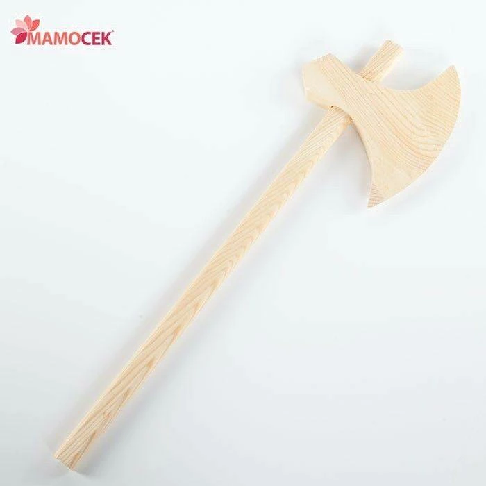 ASCIA ACCETTA ALABARDA 55 CM LEGNO DECOUPAGE Rievocazione Medioevale