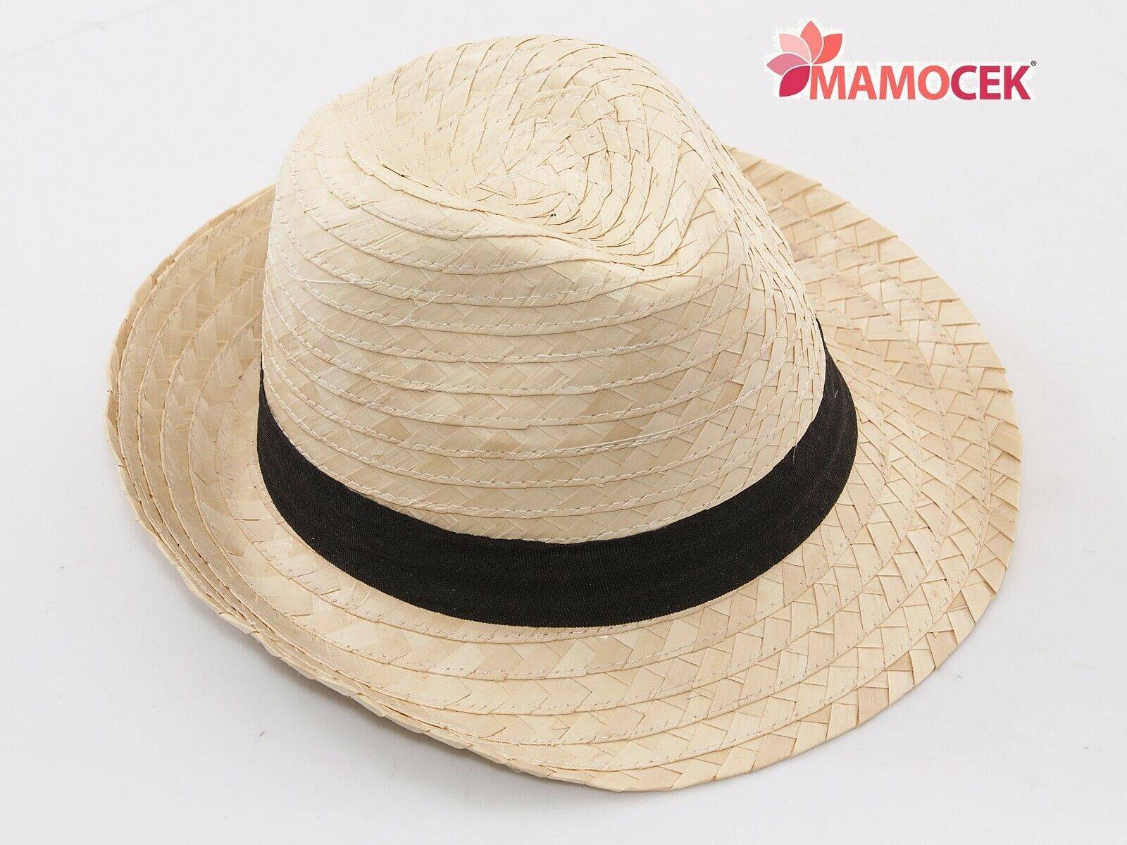CAPPELLO Uomo paglia estate mare spiaggia passeggio sera borsalino naturale  nero » Mamocek