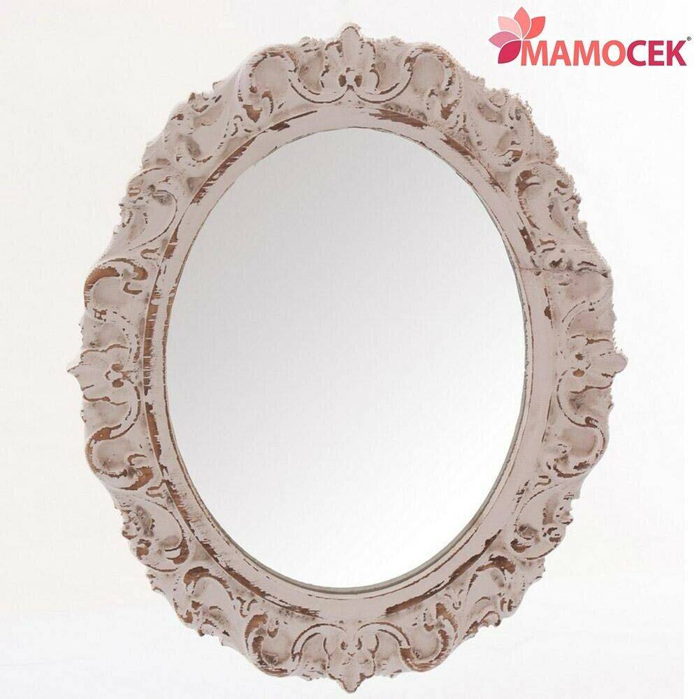 SPECCHIO Legno bianco ovale 34x42 decorazione casa bagno ingresso shabby  chic » Mamocek