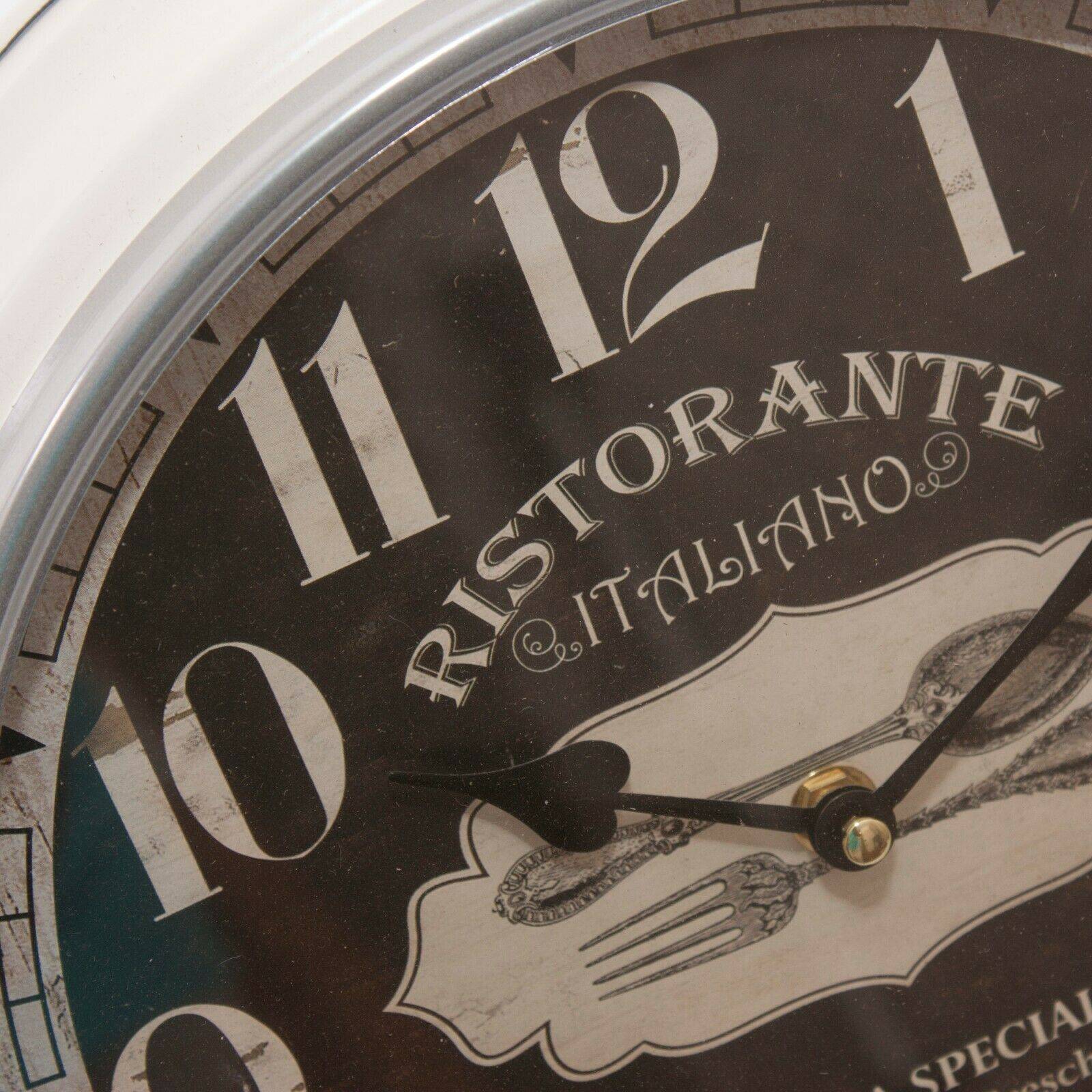 OROLOGIO da parete muro metallo tema ristorante italiano cm.31 pizzeria  shabby » Mamocek