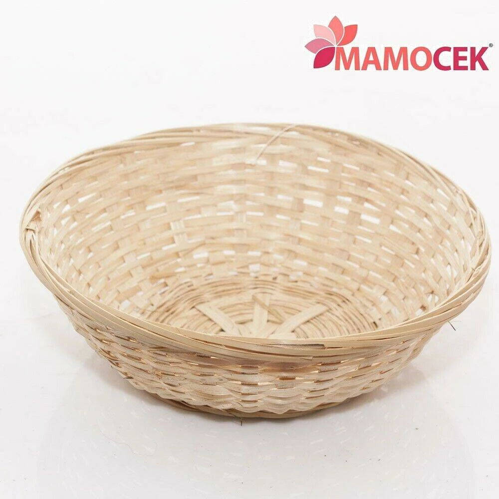 CESTO Cestino vimini bambù tondo cm.25 h7 bagno portapane confezioni regalo eco - immagine 3