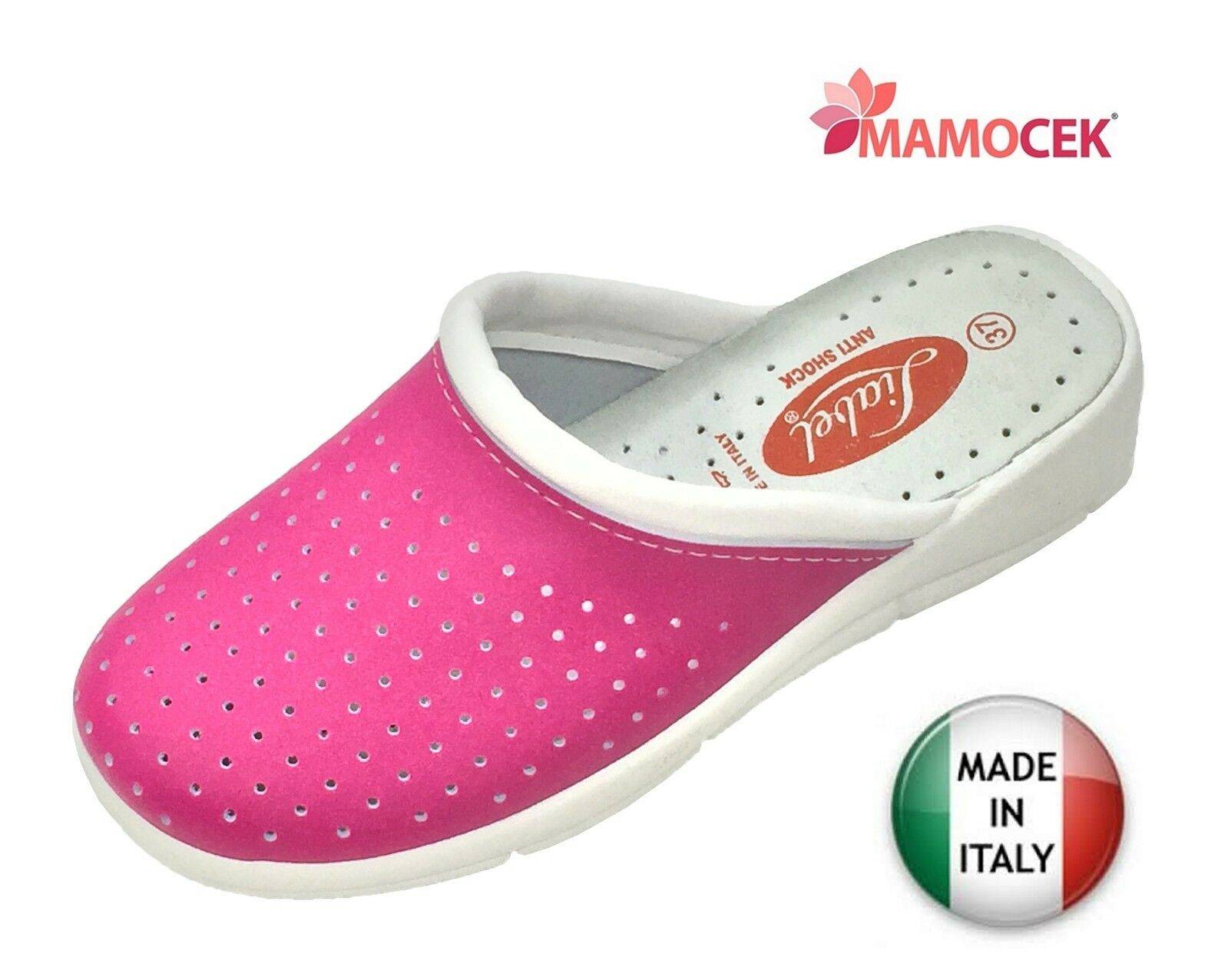 CIABATTE Sanitarie Liabel donna 36-41 Sanicolor fucsia zoccoli ospedale  pelle » Mamocek