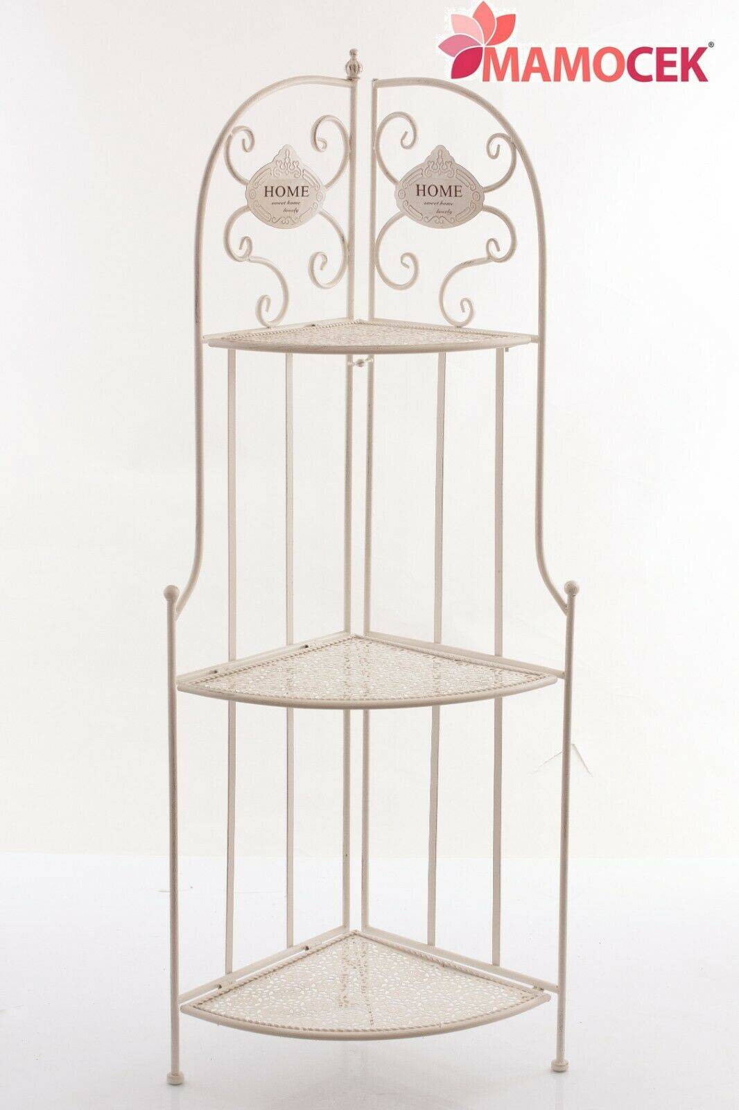 ETAGERE Libreria scaffale ferro bianco home 3 mensole piani 40x25 h124  shabby » Mamocek