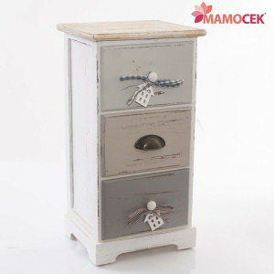 MOBILETTO Cassettiera credenza madia legno bianco 4cass+2 ante 113x40 h96  shabby » Mamocek