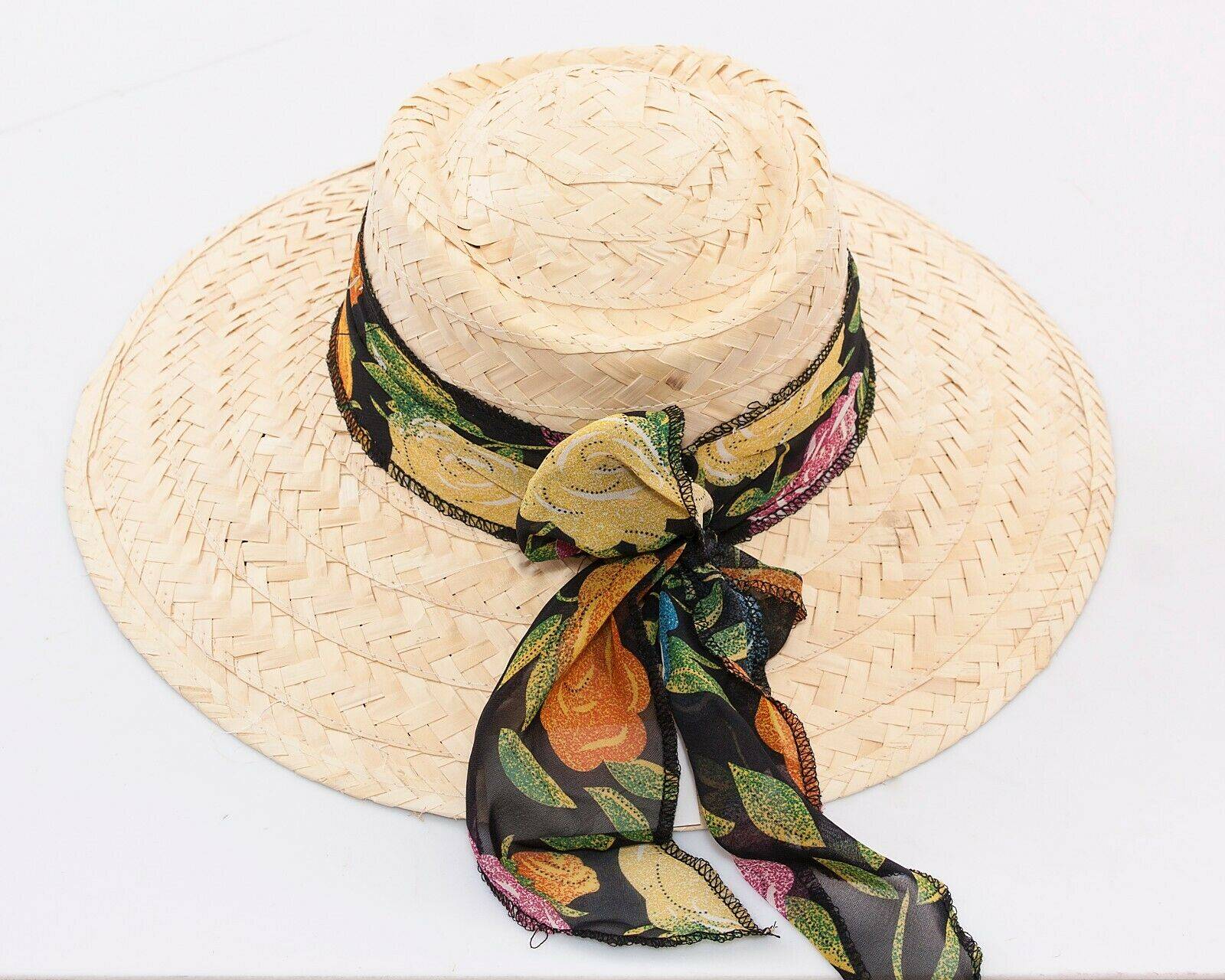 CAPPELLO Donna tesa larga passeggio spiaggia mare paglia fascia tessuto »  Mamocek