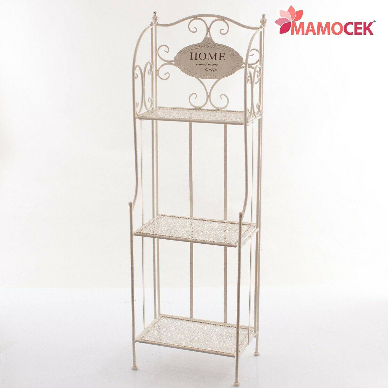 ETAGERE Libreria scaffale ferro bianco home 3 mensole piani 40x25 h124  shabby » Mamocek