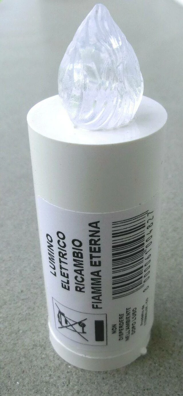 LUMINO Votivo a batteria bianco durata un anno cero intermittente fiamma eterna