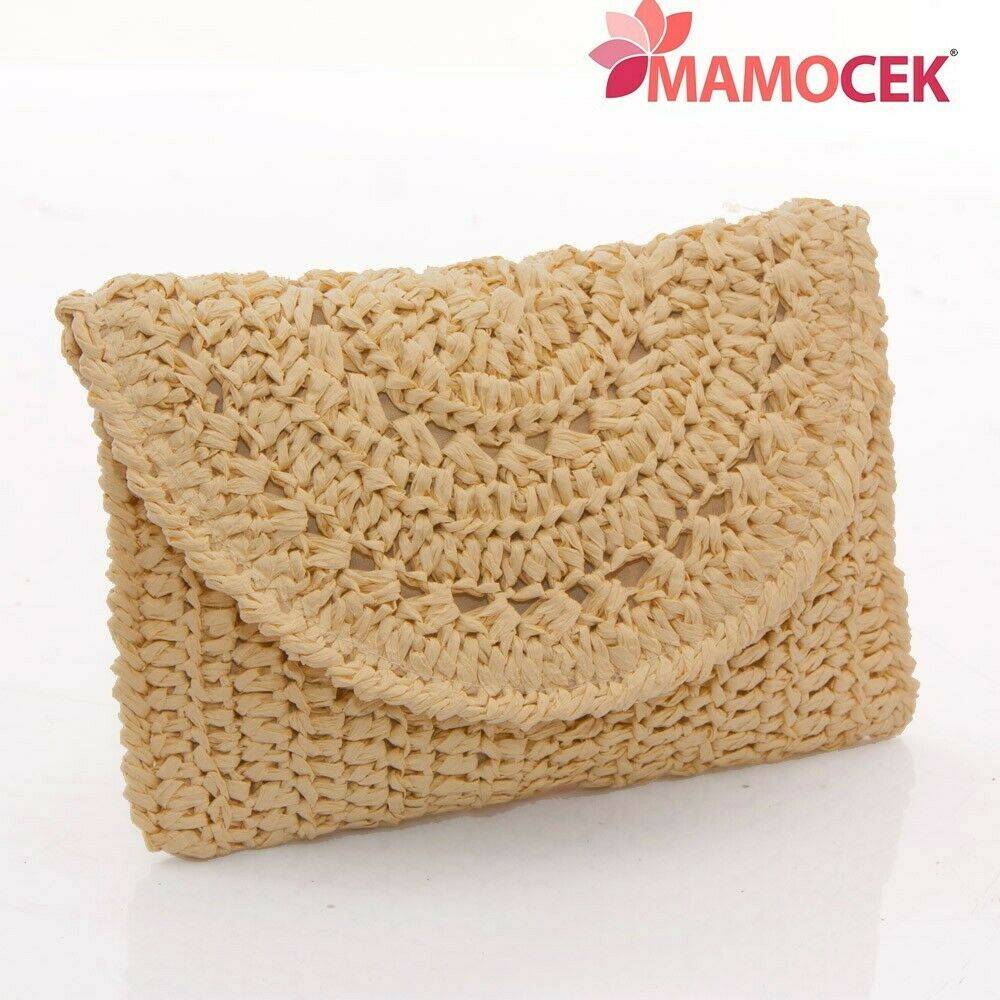 POCHETTE Busta bustina borsa donna paglia 24x16 naturale foderata da  decorare » Mamocek