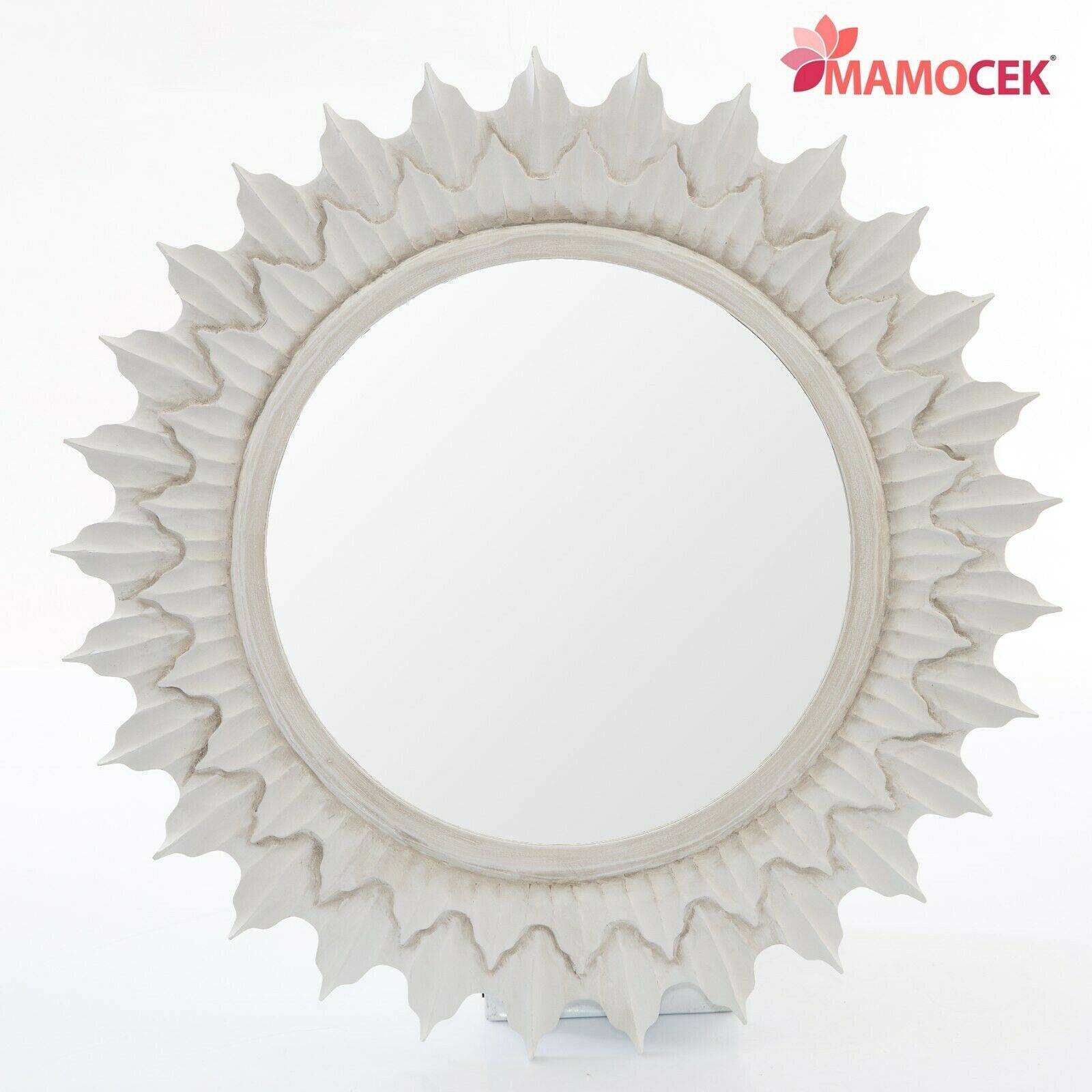 SPECCHIO Legno bianco sole tondo 60cm arredo casa bagno ingresso Shabby »  Mamocek